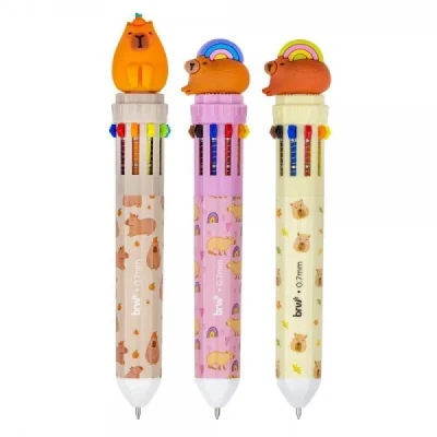 CANETA ESFEROGRAFICA DIVERT 0.7MM CAPIVARA 10 CORES CA0504 - BRW