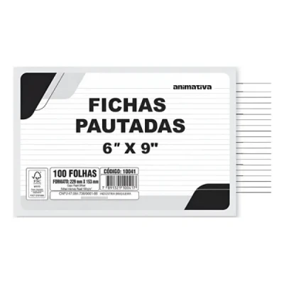 FICHA PAUTADA 6X9 229X153CM PCT/100 10041 - SD
