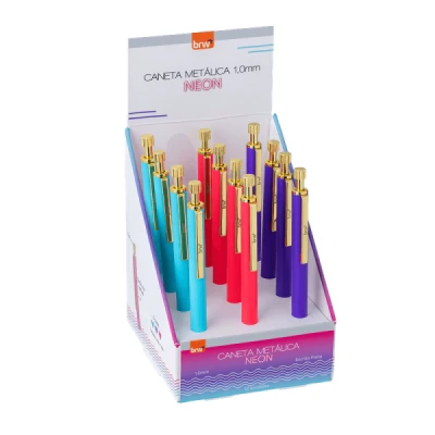 CANETA METÁLICA ESFEROGRÁFICA 1.0MM NEON - CA0706  BRW