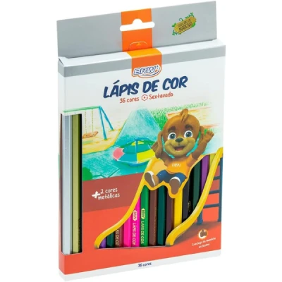 LAPIS DE COR C/36 MADEIRA SEXTAVADO LP0036 BRW