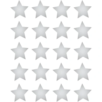 ETIQUETA LISA COM FORMAS TP ESTRELA PRATA 5 FLS CT.C/20 935260 - PIMACO