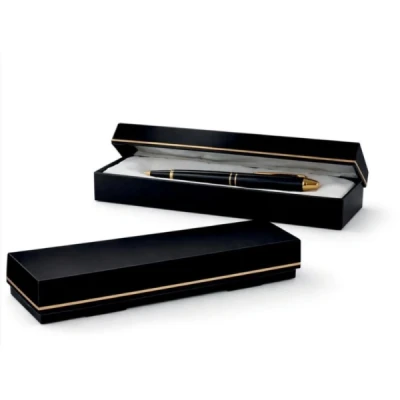 CAIXA P/ PRESENTE C/TAMPA PRETO C/OURO P/CANETA 17X4X2 701001698 - PACKPEL