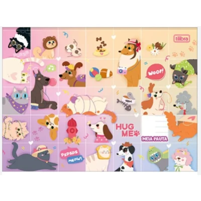 CADERDNO MEIA PAUTA BROCHURAO CD  HUG ME 40F TILIBRA