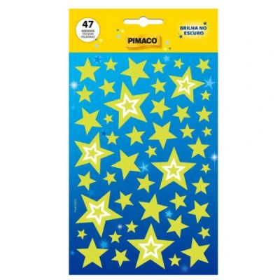 ADESIVOS DECORADOS ESTRELA BRILHA ESCURO 47 ETIQ CARTELA 970942 - PIMACO