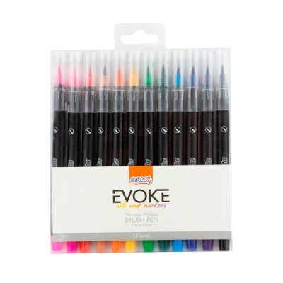MARCADOR BRUSH PEN BRW C/12 CORES BP0001 BRW
