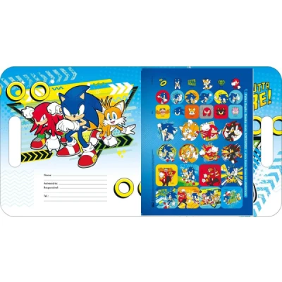 MALETA  ATIVIDADE COLORIR SONIC C/16 DESENHOS  TILIBRA