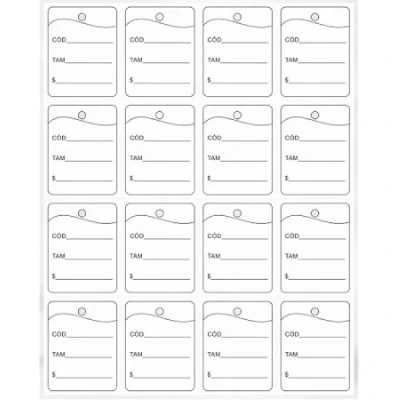 ETIQUETA MARCACAO TAG 30X38MM BRANCO C/1000 GRESPAN