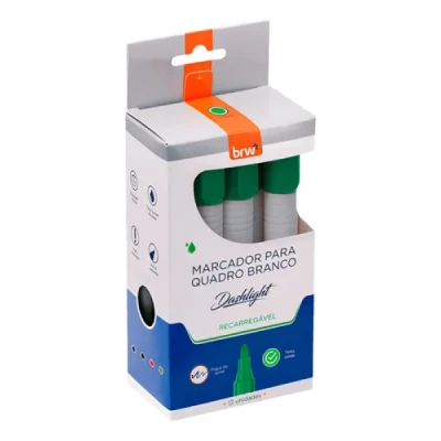 MARCADOR QUADRO BRANCO DASHLIGHT RECARREGAVEL VERDE CA6204 BRW