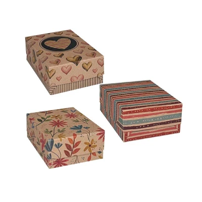 CAIXA PARA PRESENTE COM TAMPA KRAFT MD 19X26X7,5  - CRISTINA