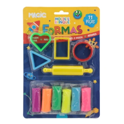 MASSA PARA MODELAR CRIATIVA FORMAS 11PCS MOLDE E BRINQUE 7101 - MAGIC KIDS