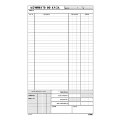 LIVRO MOVIMENTO CAIXA GRANDE 100F 195X295MM - ANIMATIVA