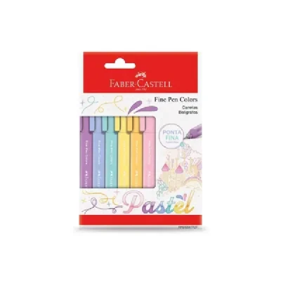 CANETA FINE PEN 0.4 KIT C/6 TOM PASTEL FPB/ES6TPZF FABER-CASTELL