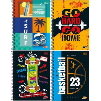 CADERNO ESPIRAL CAPA DURA UNIVERSITÁRIO D+  MASCULINO TILIBRA