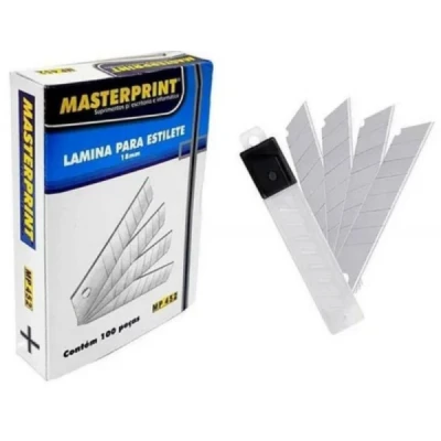 LAMINA ESTILETE LARGA 18MM C/10 LAMINAS MP452 MASTERPRINT