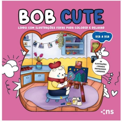 LIVRO COLORIR BOB CUTE DIA A DIA + ADESIVO 24P. NS