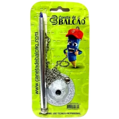 CANETA PARA BALCAO CHAPEU CRAQUELADO BRANCO UNIDADE 448 - CANETA FIXA