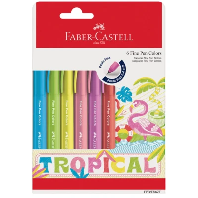 CANETA FINE PEN 0.4 KIT C/6 TROPICAL FPB/ES6ZF FABER-CASTELL