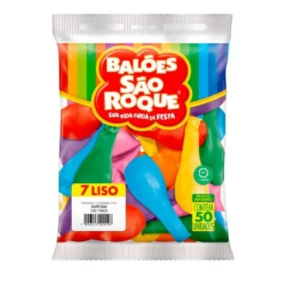 BALAO LISO 7.0 SORTIDO C/50 SAO ROQUE
