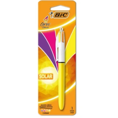 CANETA BIC ESFEROGRAFICA 4 CORES SOLAR FASHION