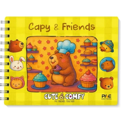 LIVRO DE COLORIR CUTE E COMFY CAPY E FRIENDS CD UNIDADE 584657 - PAE EDITORA