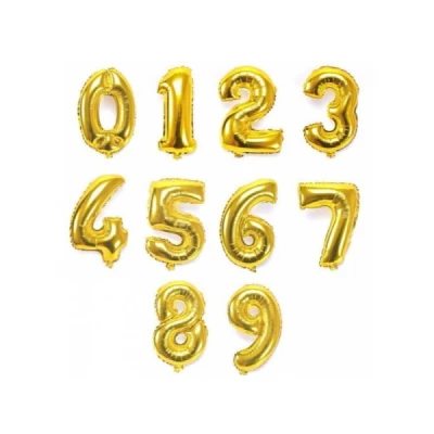 BALAO METALIZADO NUMERO DOURADO 40CM