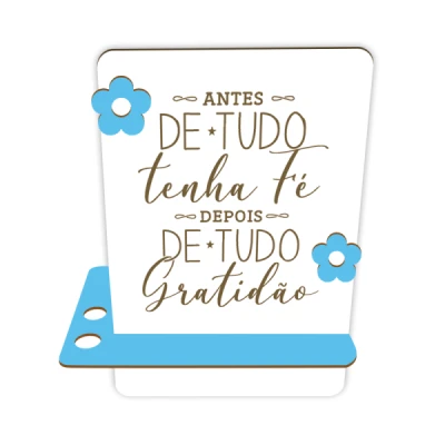 PORTA CANETA EM MDF AZUL POC-001 - BELLA ARTE