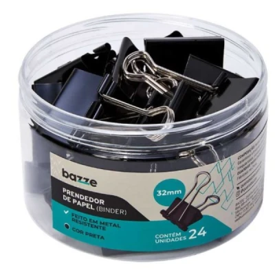 PRENDEDOR DE PAPEL (BINDER) 32MM PRETO BAZZE