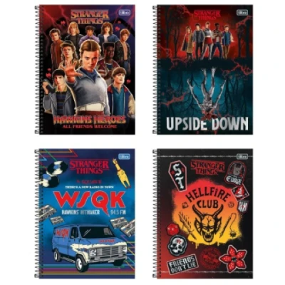 CADERNO 1MT 80F ESP CD STRANGER THINGS TILIBRA