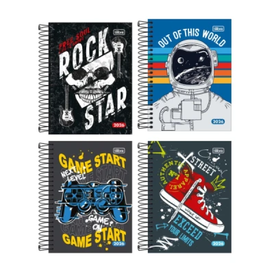 AGENDA ESPIRAL PEPPER MASCULINA M4 117X164MM 2026