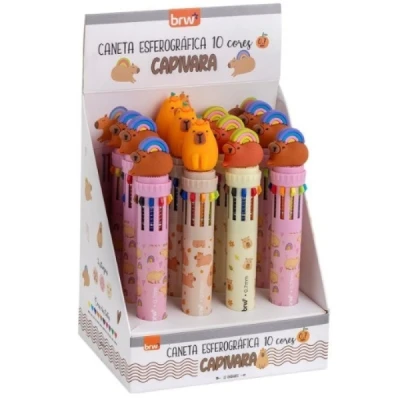 CANETA ESFEROGRAFICA DIVERT 0.7MM CAPIVARA 10 CORES CA0504 - BRW