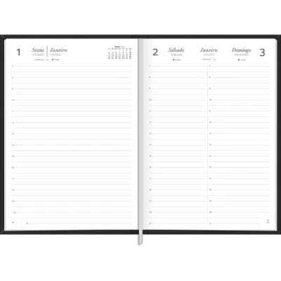 AGENDA COSTURADA PRATIKA PRETA M6 176F 2027 TILIBRA
