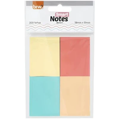 BLOCO ADESIVO SMART NOTES 38X51MM - BEACH - 50 FLS - BLISTER C/ 4 BLOCOS BA3852 - BRW