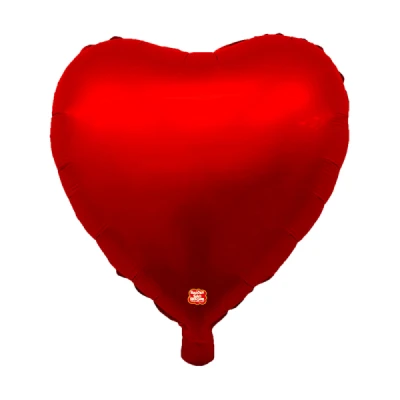 BALAO METALIZADO CORACAO 45CM VERMELHO FOSCO SAO ROQUE