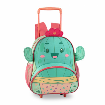 MOCHILA DE RODINHA CLIO PETS - CACTOS | CP2096B