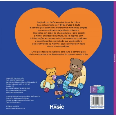 LIVRO DE COLORIR COMFY FUZZY E CUTE 48PG 180G UNIDADE 584761 - MAGIC KIDS