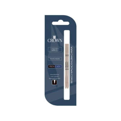 REFIL CARGA ESFEROGRAFICA MINI D1 Cor: Azul e Preta(para caneta Cristal) | CA16005N CROWN