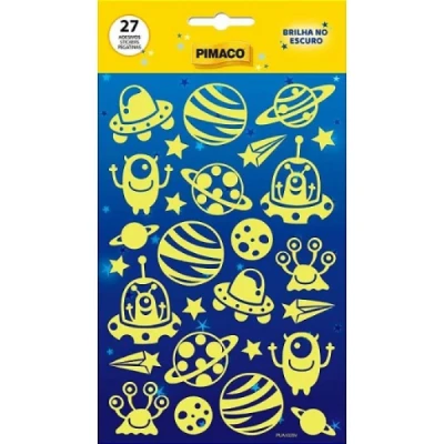 ADESIVOS DECORADOS NAVE BRILHA ESCURO 1FL 27 ETIQ CARTELA 970941 - PIMACO