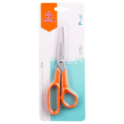 TESOURA 19CM MULTIUSO FIO LISO LARANJA 3562-7.1/2 - MUNDIAL