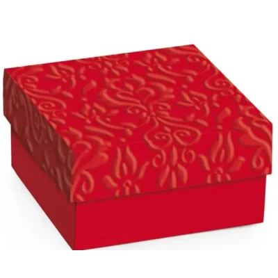 CAIXA PARA PRESENTE VERMELHA 12X12X4 CROMUS