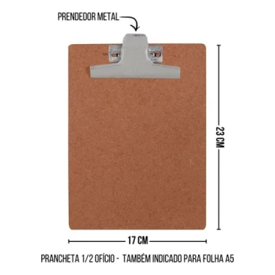 PRANCHETA MDF 1/2 OFICIO C/ PRENDEDOR REF 3018 SOUZA