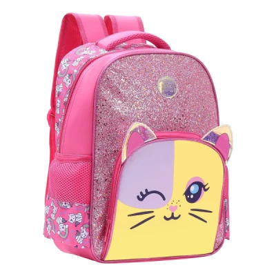 MOCHILA INFANTIL FEMININA GATINHO ROSA/ROXO MIF5370 YEPP