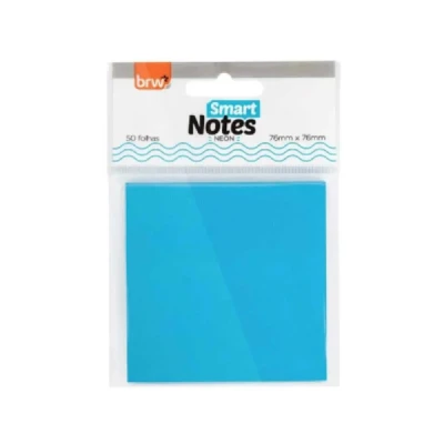 BLOCO ADESIVO SMART NOTES 76X76 50F AZUL NEON BA7677 BRW