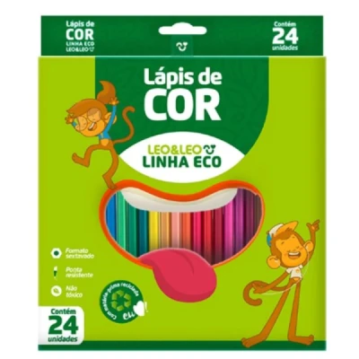 LAPIS DE COR C/24 LONGO LEOLEO