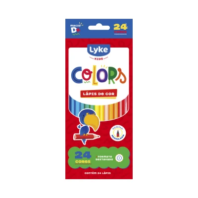 LAPIS DE COR C/24 CORES SEXTAVADO - RESINA PLASTICA - LYKE