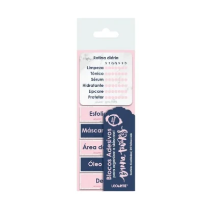 BLOCO ADESIVO ROTINA DE SKINCARE C/ AROMA BRUNA TAVARES C/ 6 BLOCOS 10F CADA R.10563 LEOARTE