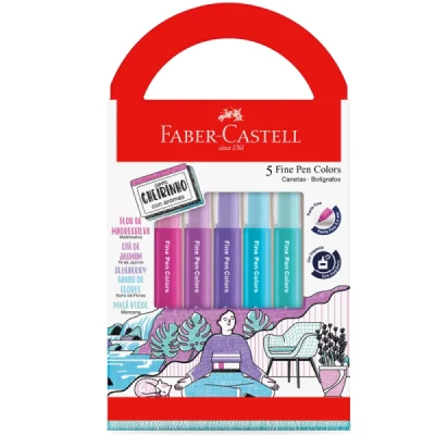 CANETA FINE PEN 0.4 C/5 RELAXA&REQULIBRA FPB/ES5RRZF - FABER