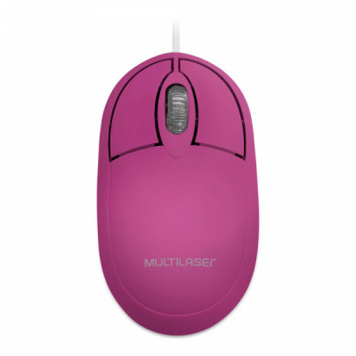 Mouse Multilaser Classic Box Óptico Full PINK USB - MO304