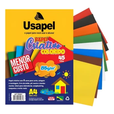 PAPEL CRIATIVO A4 COLORIDO 85G C/45F UP25061 USAPEL
