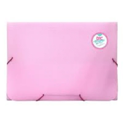 PASTA ELASTICA PLASTICA FINA OFICIO ROSA PASTEL BREEZE REF801PP - DAC