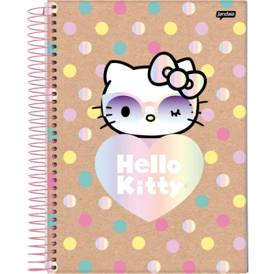 CADERNO 10MT ESP CD 160F UNIV HELLO KITTY KRAFT JANDAIA